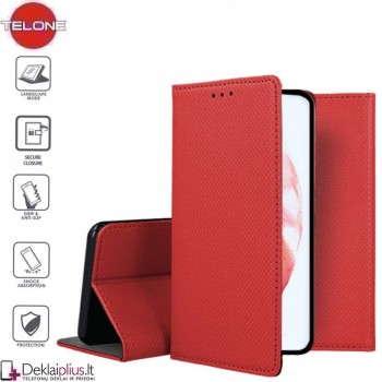 Telone smart magnet atverčiamas dėklas - raudonas (Samsung S21 Plus)